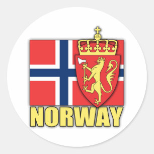 Norwegische Wappen Runder Aufkleber