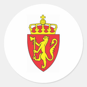 Norwegische Wappen Runder Aufkleber