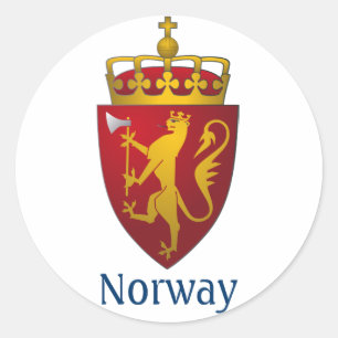 Norwegische Wappen-Skandinavien-Heraldry Runder Aufkleber
