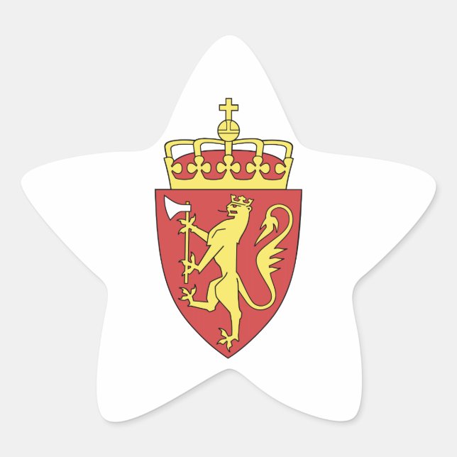 Norwegische Wappen Stern-Aufkleber (Vorderseite)