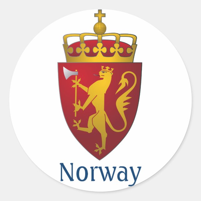 Norwegische Wappenküste Skandinavien Heraldry Runder Aufkleber (Vorderseite)