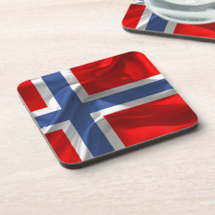 Norwegische wellenartig bewegende Flagge Getränkeuntersetzer
