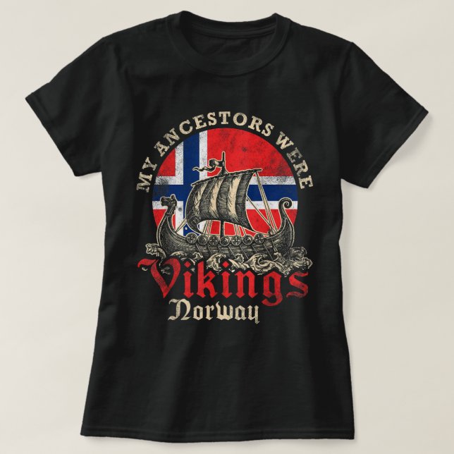 Norwegische Wikingerflagge T-Shirt (Design vorne)