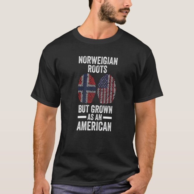 Norwegische Wurzeln, aber als amerikanisches Norwe T-Shirt (Vorderseite)