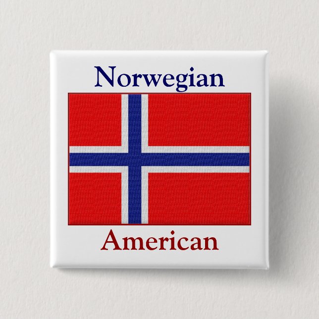 Norwegischer Amerikaner Button (Vorderseite)