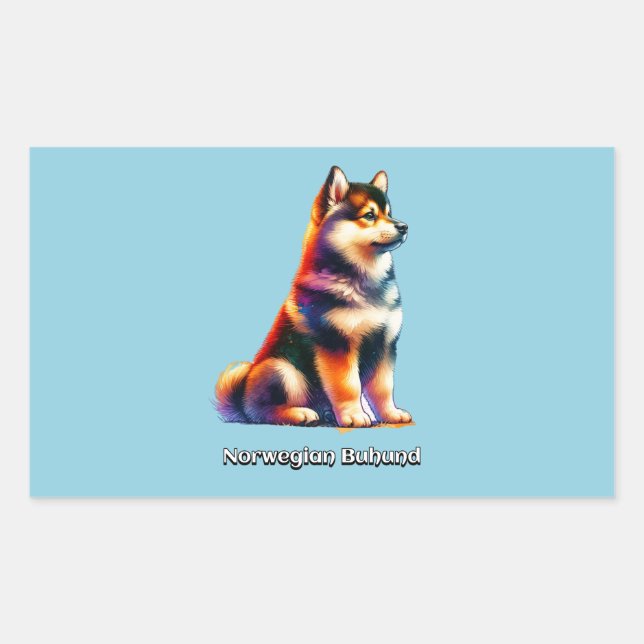 Norwegischer Buhound Hund Rechteckiger Aufkleber (Vorderseite)