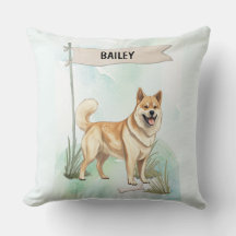 Norwegischer Buhund Wasserfarbe Personalisierter H