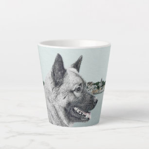Norwegischer Elkhound bei Village Painting - Hunde Milchtasse