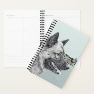 Norwegischer Elkhound bei Village Painting - Hunde Planer