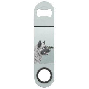 Norwegischer Elkhound bei Village Painting - Hunde Speed Flaschenöffner