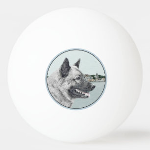 Norwegischer Elkhound bei Village Painting - Hunde Tischtennisball