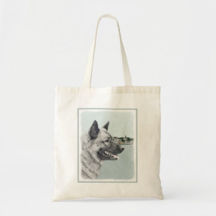Norwegischer Elkhound bei Village Painting - Hunde Tragetasche