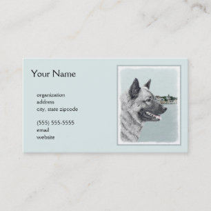 Norwegischer Elkhound bei Village Painting - Hunde Visitenkarte