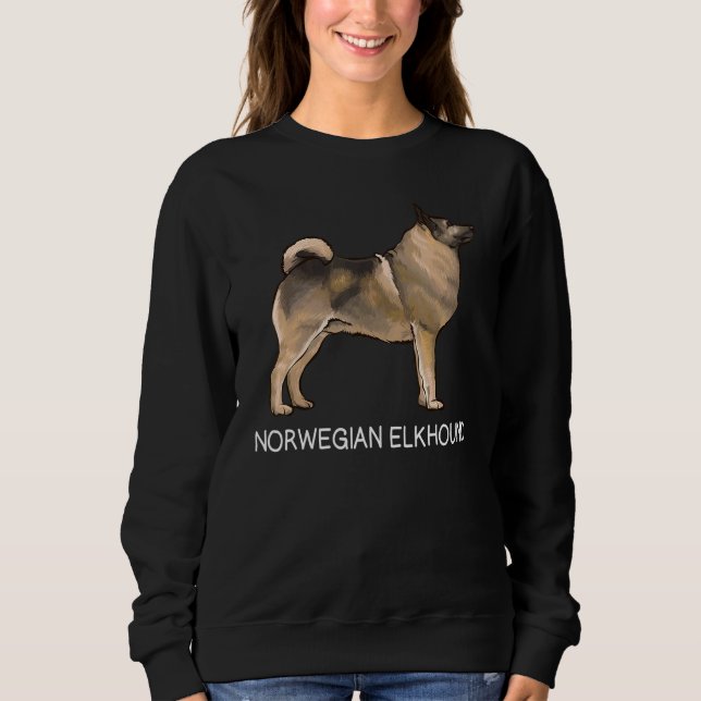 Norwegischer Elkhound Crazy Dog Sweatshirt (Vorderseite)