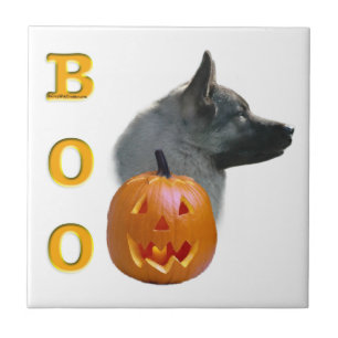 Norwegischer Elkhound Halloween Boo Fliese