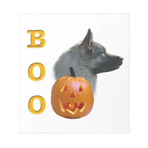 Norwegischer Elkhound Halloween Boo Notizblock