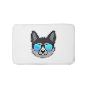 Norwegischer Elkhound in Cooler Sonnenbrille Class Badematte