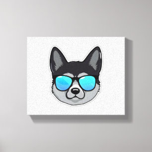 Norwegischer Elkhound in Cooler Sonnenbrille Class Leinwanddruck