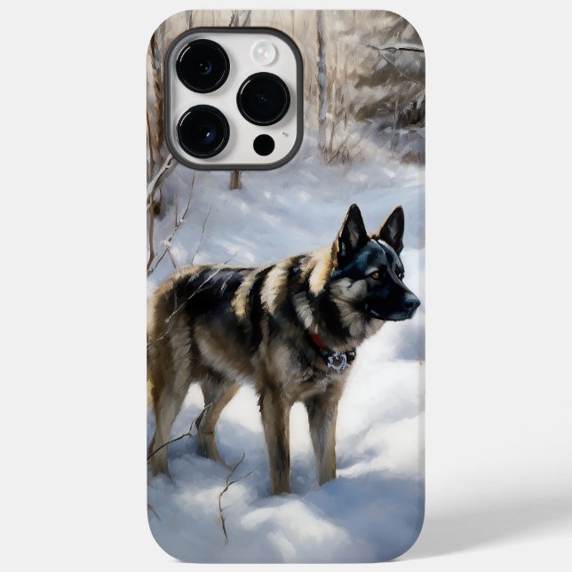 Norwegischer Elkhound lassen es Weihnachten schnei Case-Mate iPhone 14 Pro Max Hülle (Rückseite)