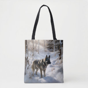 Norwegischer Elkhound lassen es Weihnachten schnei Tasche