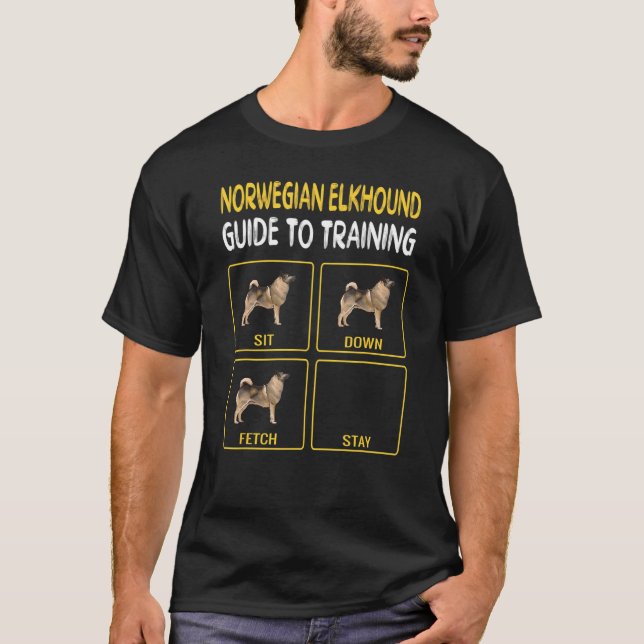 Norwegischer Elkhound-Leitfaden für das Training v T-Shirt (Vorderseite)