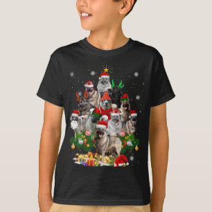 Norwegischer Elkhound Weihnachtsbaum Lights Funny  T-Shirt