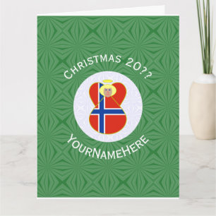 Norwegischer Engel Weihnachtsflagge Personalisiert Karte