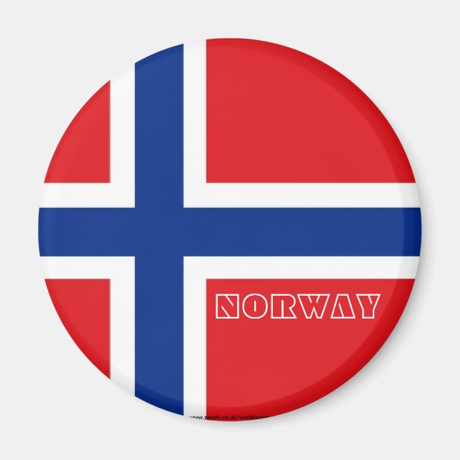 Norwegischer Fahnenmagnet Magnet (Vorne)
