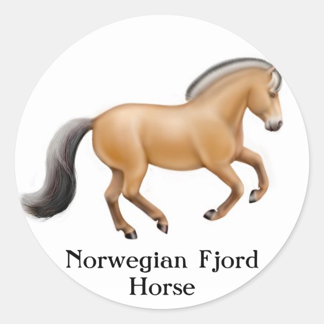 Norwegischer Fjord-Pferdeaufkleber Runder Aufkleber (Vorderseite)