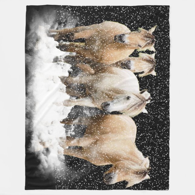 Norwegischer Fjord-Schnee Blnaket Fleecedecke (Vorderseite)