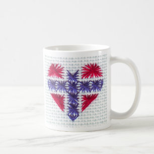 Norwegischer Flaggen-Herz-Kreuz-StichNordic Kaffeetasse