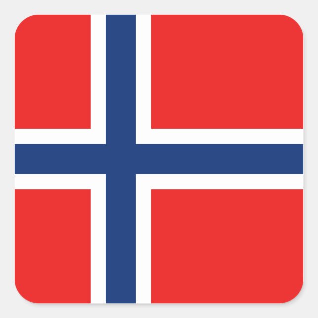 Norwegischer Flaggenaufkleber Quadratischer Aufkleber (Vorderseite)