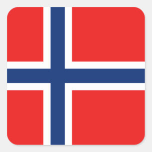 Norwegischer Flaggenaufkleber Quadratischer Aufkleber