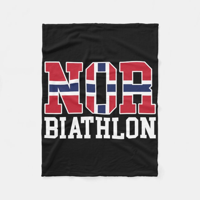 Norwegischer Flaggenbiathlonist - Norweger oder Bi Fleecedecke (Vorderseite)