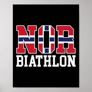 Norwegischer Flaggenbiathlonist - Norweger oder Bi Poster