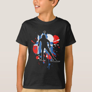 Norwegischer Flaggenbiathlonist - Norwegischer Bia T-Shirt