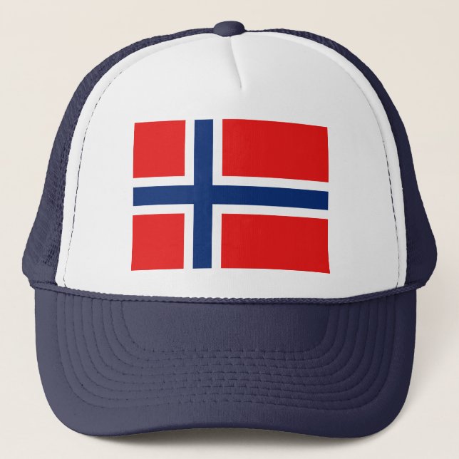 Norwegischer Flaggenhut Truckerkappe (Vorderseite)
