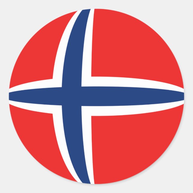 Norwegischer Flaggensticker Runder Aufkleber (Vorderseite)
