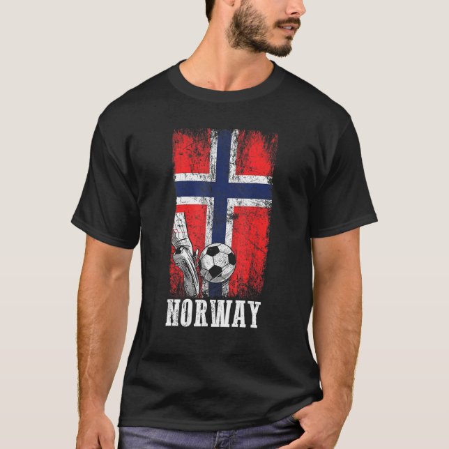 Norwegischer Fußballspieler Flag Soc T-Shirt (Vorderseite)