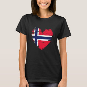 Norwegischer Herzenflagge Norwegischer Preis T-Shirt