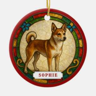 Norwegischer Lundehund Hund Keramik-Kreis-Ornament Keramik Ornament