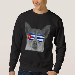Norwegischer Lundehund Hund Kuba Flagge Sonnenbril Sweatshirt