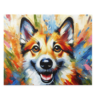 Norwegischer Lundehund: Rötlich Braune Acryl-Kunst