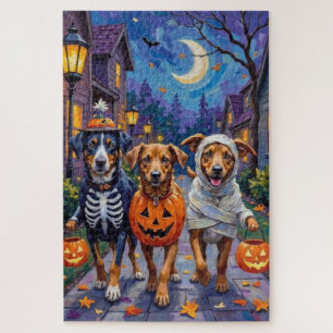 Norwegischer Lundehund Trick-or-Treating Halloween