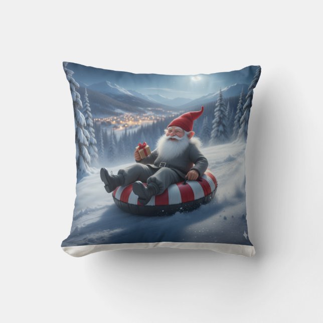 Norwegischer Nisse Schlittenfahren, Kissen (Vorderseite)