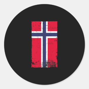 Norwegischer Stolz Reise Urlaub Norwegen Flagge Runder Aufkleber