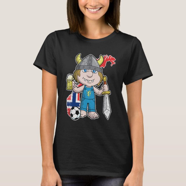 Norwegischer Troll-Fußball Norge Norwegen T-Shirt (Vorderseite)