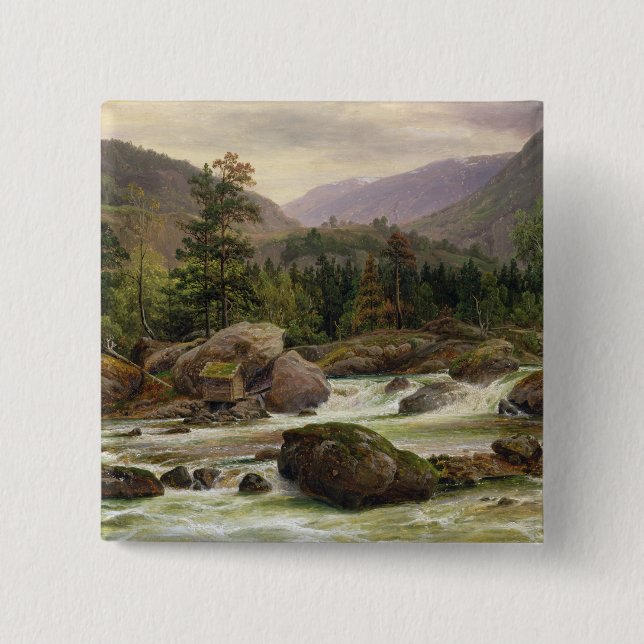 Norwegischer Wasserfall, 1840 Button (Vorderseite)