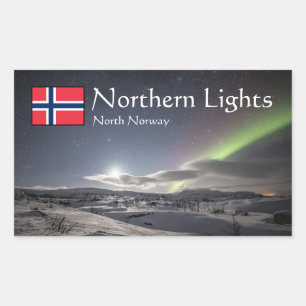 Norwegisches Aurora Landschaftsschutzgebiet Foto Rechteckiger Aufkleber