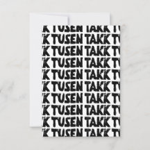 Norwegisches "Danke" Schwarz-Weiß-Lino-Schnitt